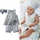 (3Pcs/lot) 3Pcs Summer Baby Boys Girls Casual Japan Kimono Style Sleeveless Cotton Tops+Shorts+Hat Infants Pajamas Set Clothing(China)