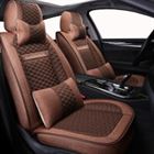 (Front + Rear) universal Flax car seat covers For mitsubishi asx montero outlander 3 xl pajero 2 3 4 full sport colt of 2018(China)
