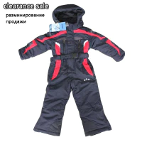 -30 Baby Snowsuits Winter Baby Rompers 2 3 4 5 6 years Waterproof Cotton-padded Ski Suits Children Girls Boys Winter Jackets(China)