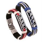 (10 PCS/lot) Leather Charms Dolphins Bracelet for Lovers Men Women Bangle Casual Football Team Wristband Jewelry Blue Red String(China)