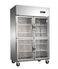 -10~0 Degree D1.0L4 4 doors glass cabinet food cooler chiller keep fresh display commercial storage cabinet refrigerator